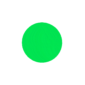 Animated loading spinner with three rotating dots in a circular pattern on a green background.