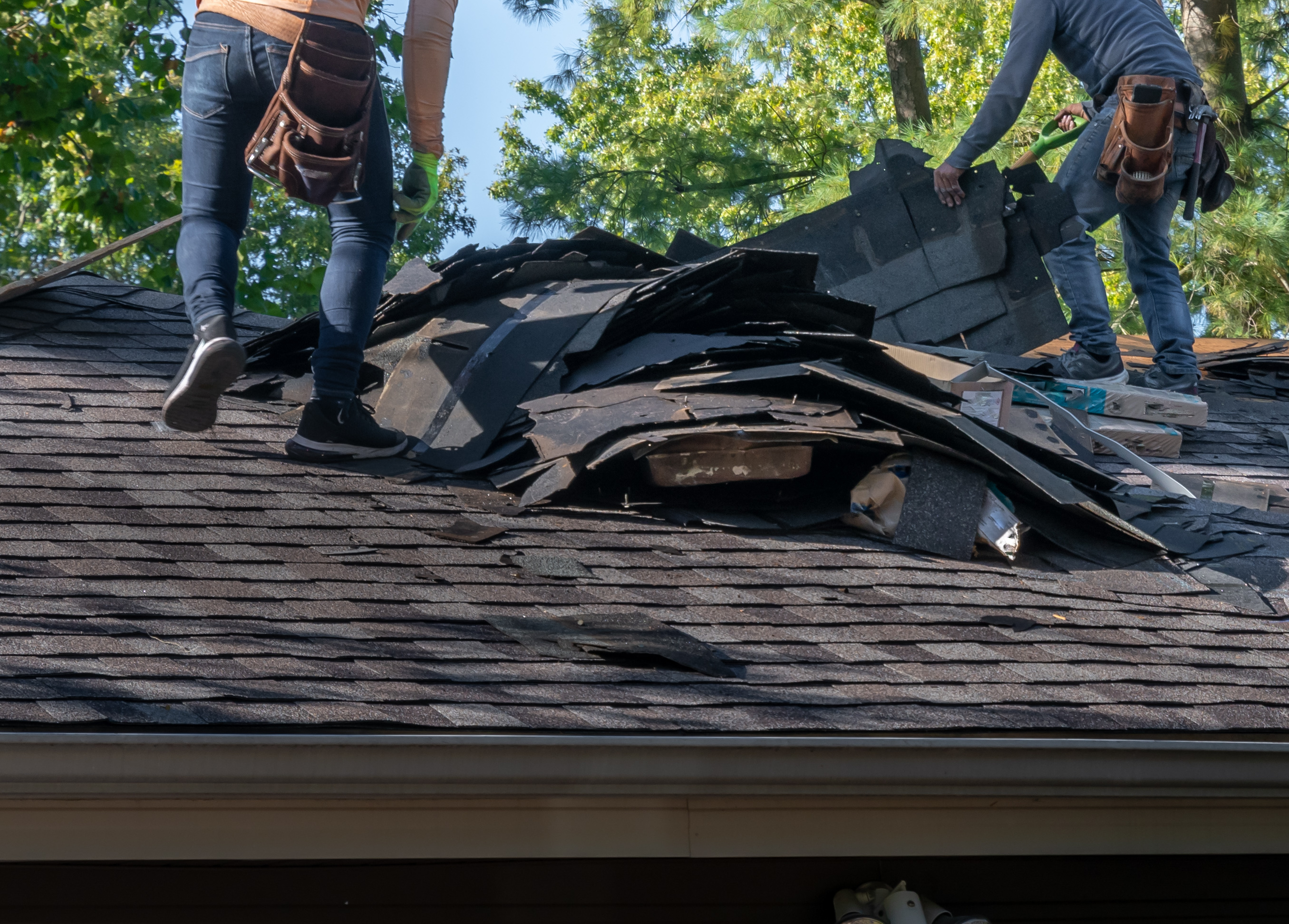 image of roofing contractor at work