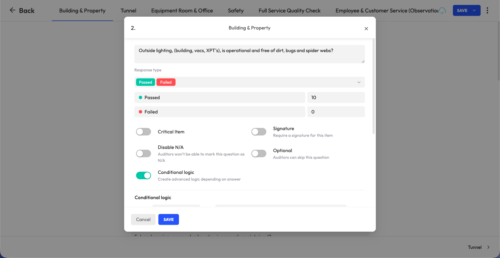 making digital checklist flexible with conditional logic