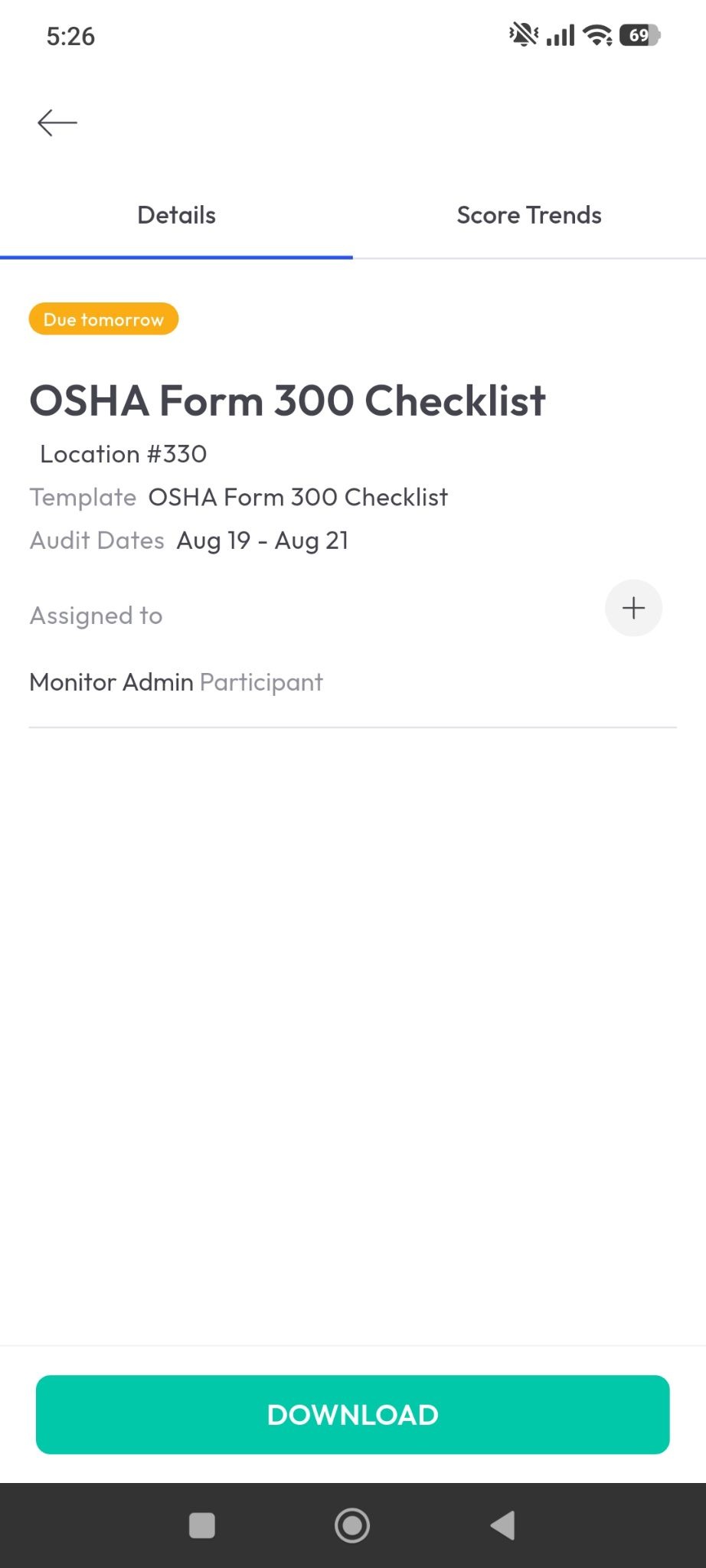 OSHA-related checklist and workflow
