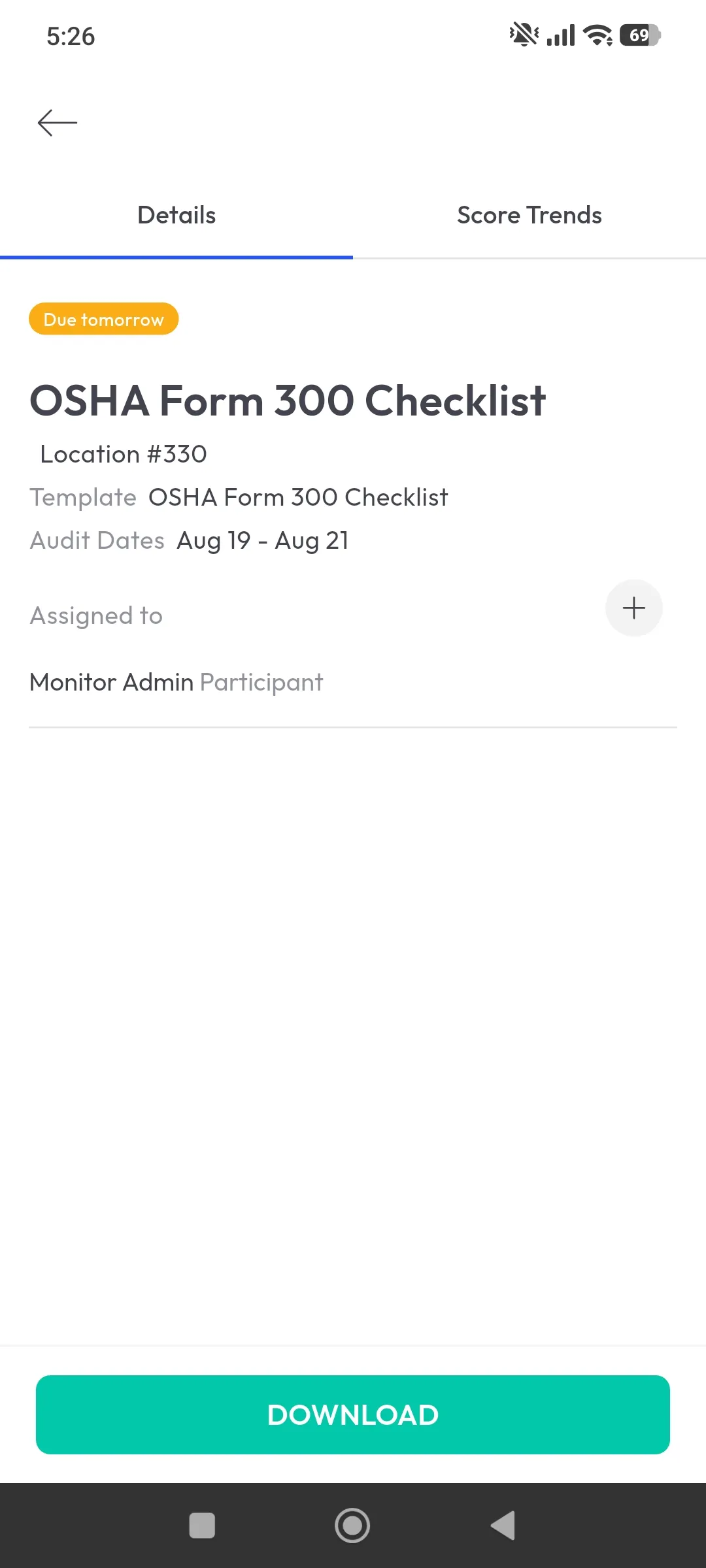 OSHA-related checklist and workflow