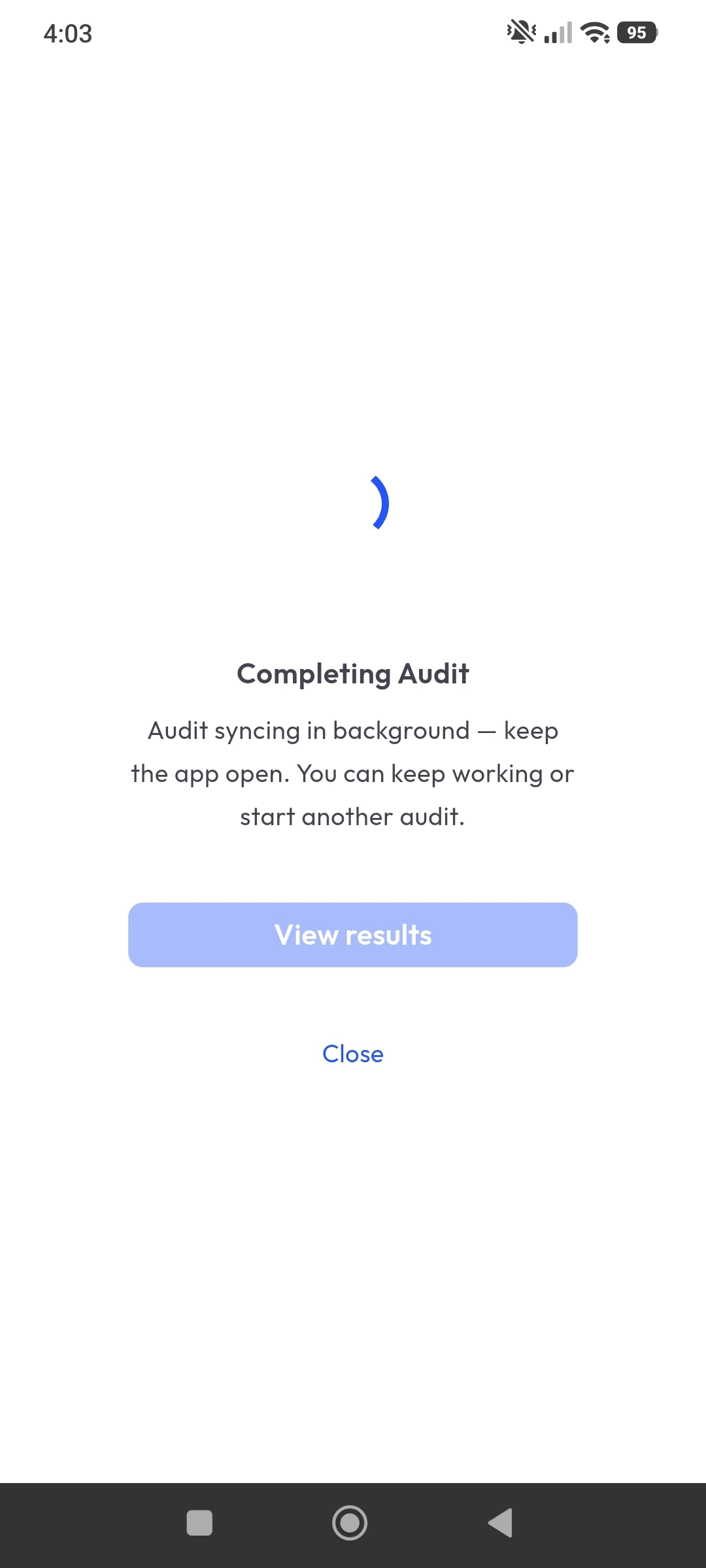 Audit syncing after internet is restored in the monitorQA mobile app