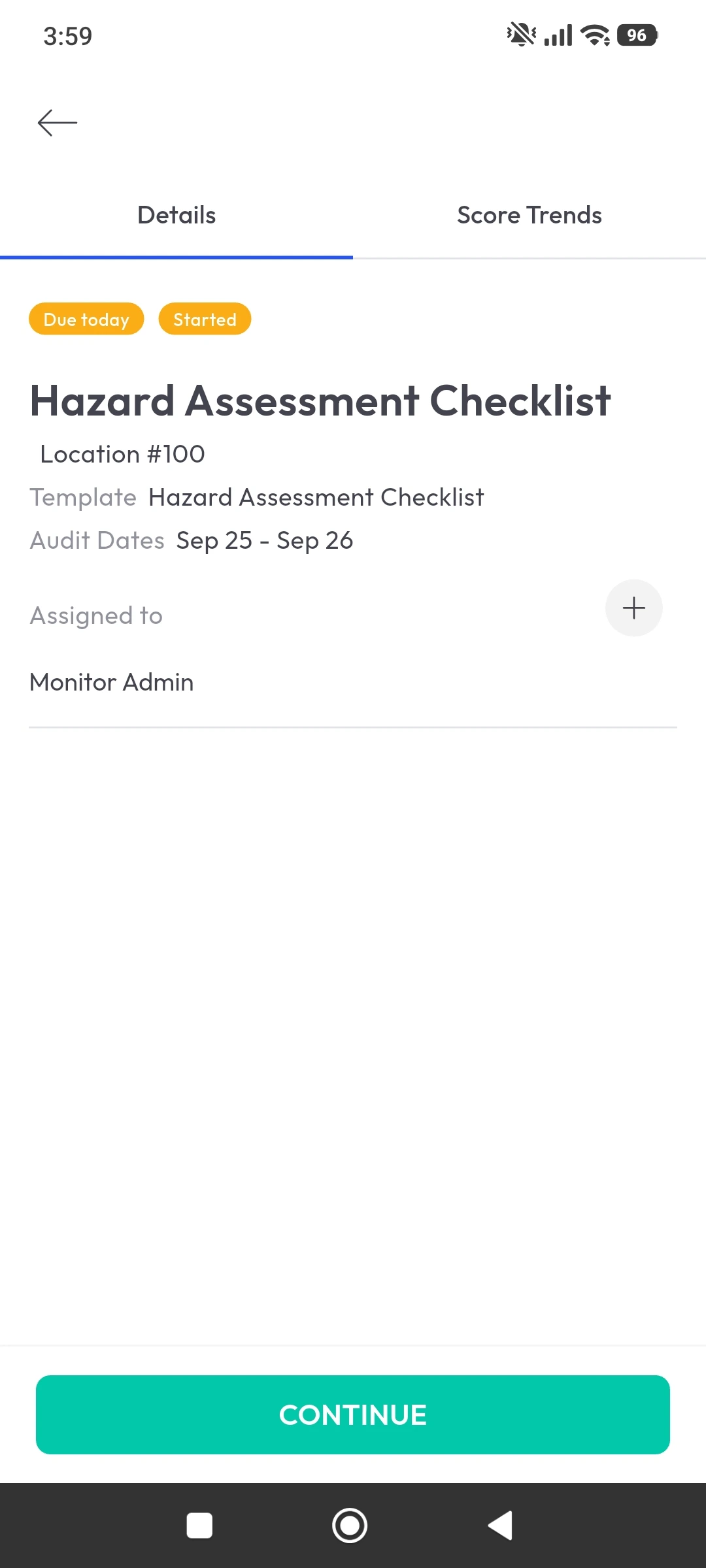 Frontline worker reporting a hazard via the monitorQA mobile app