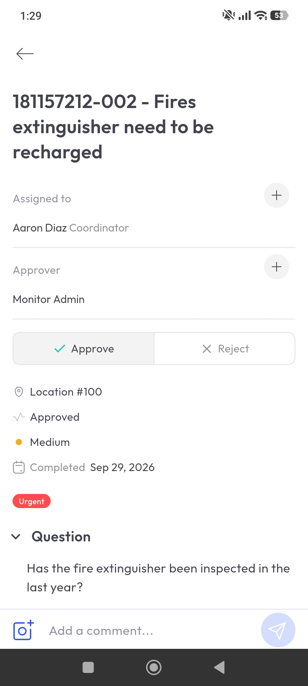 assigning a corrective action