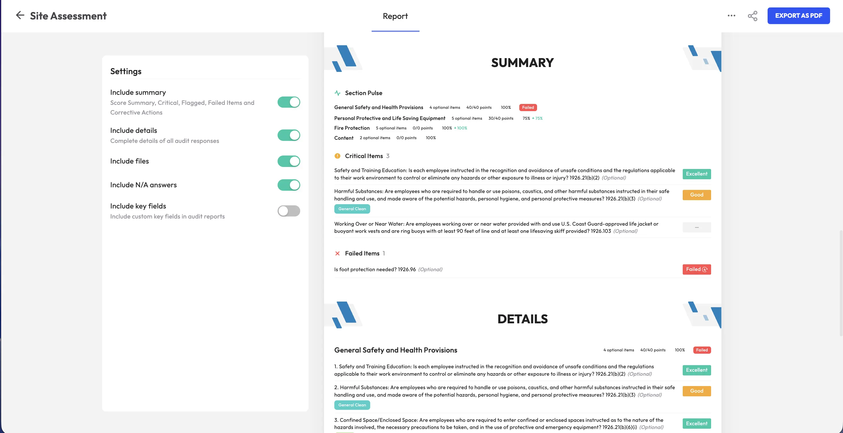 monitorQA report in the pdf format
