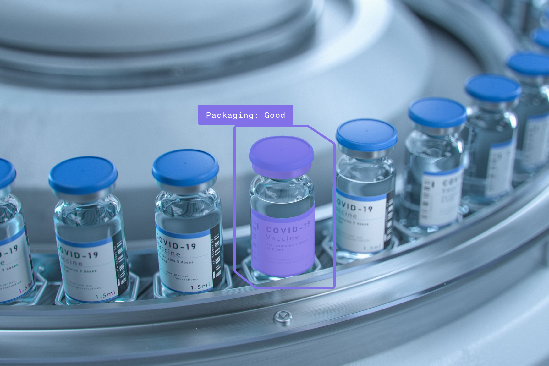 Maneva VITA AI agent tracking package movement through an automated sorting conveyor for continuous line-flow and throughput data