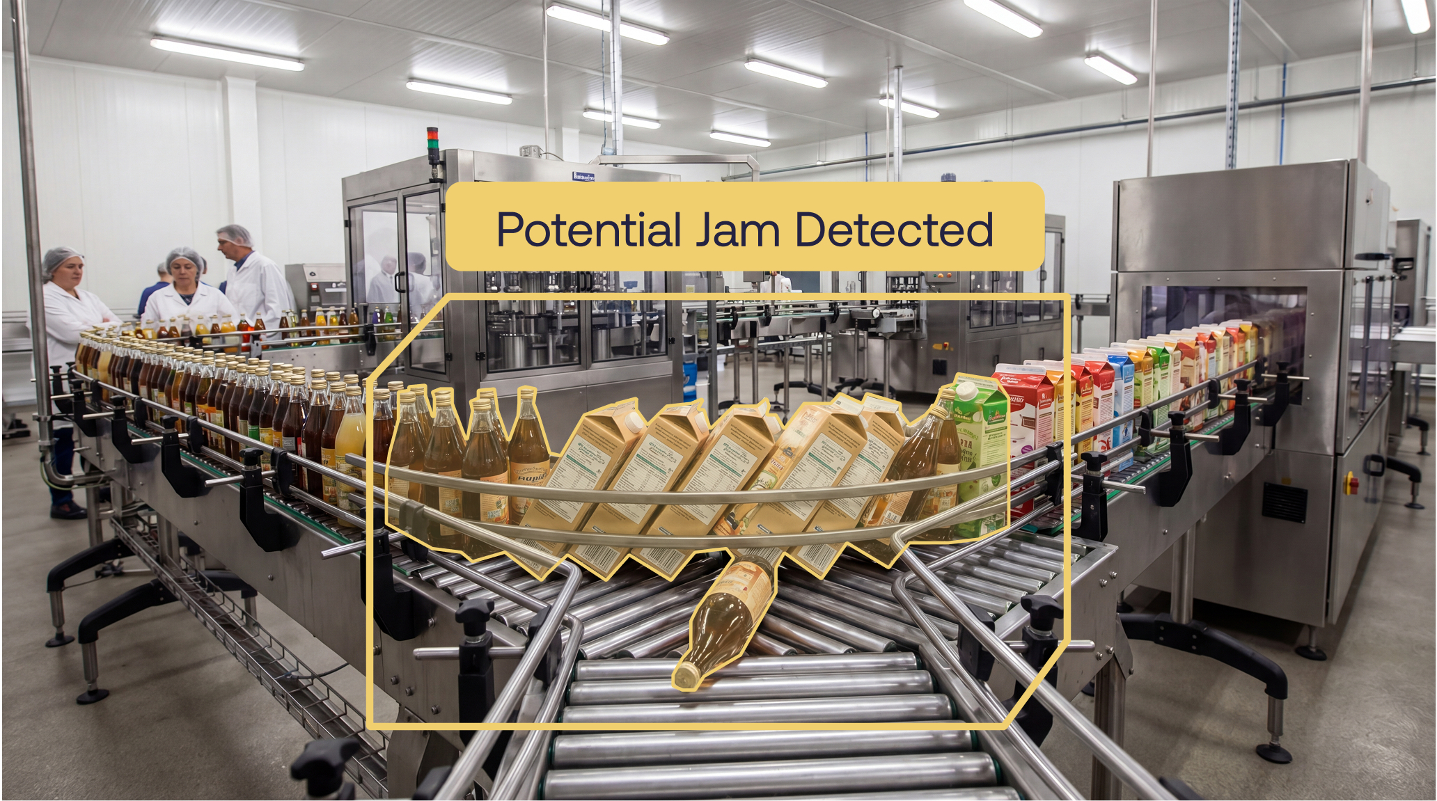 Maneva VITA AI agent inspecting food packaging for seal and quality defects on a production line in real time