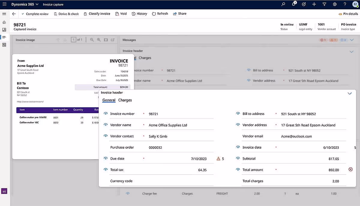 Dynamics 365 Finance feature: AI-driven financial insights (Copilot)