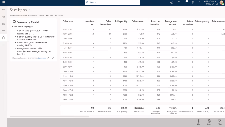 D365 Commerce: Discover store trends and patterns with Copilot report insights