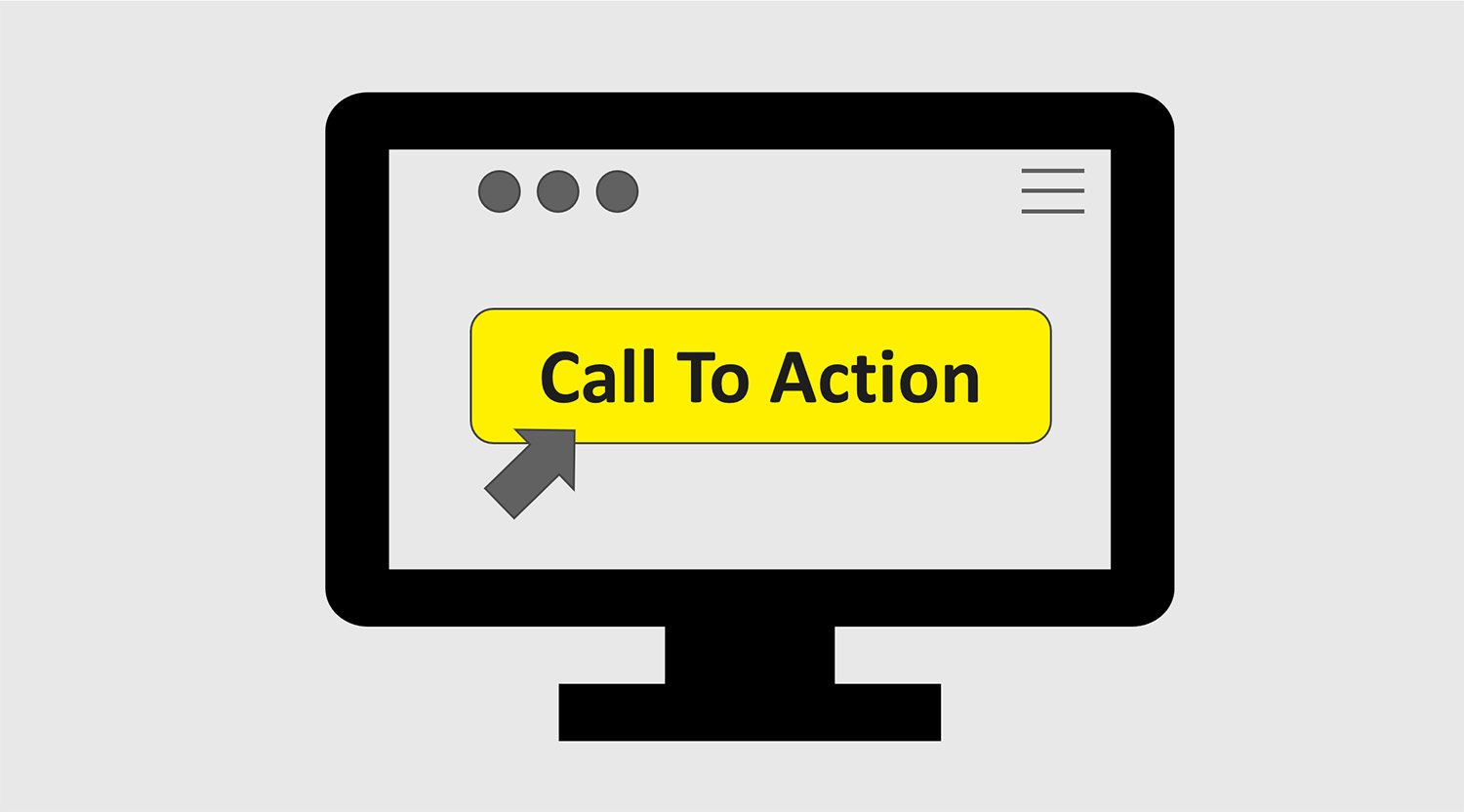 Annotation of a call to action on a computer screen