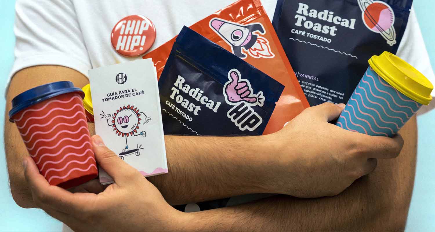 Person carrying lots of branded items