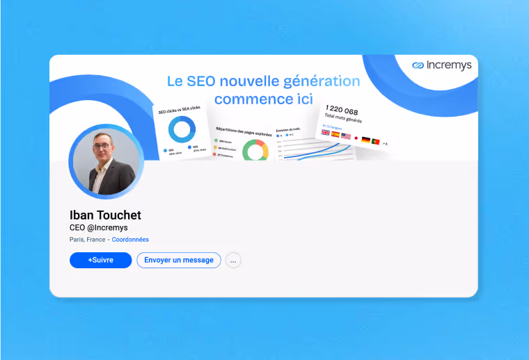 Bannière Linkedin pour les membres de l'entreprise Incremys
