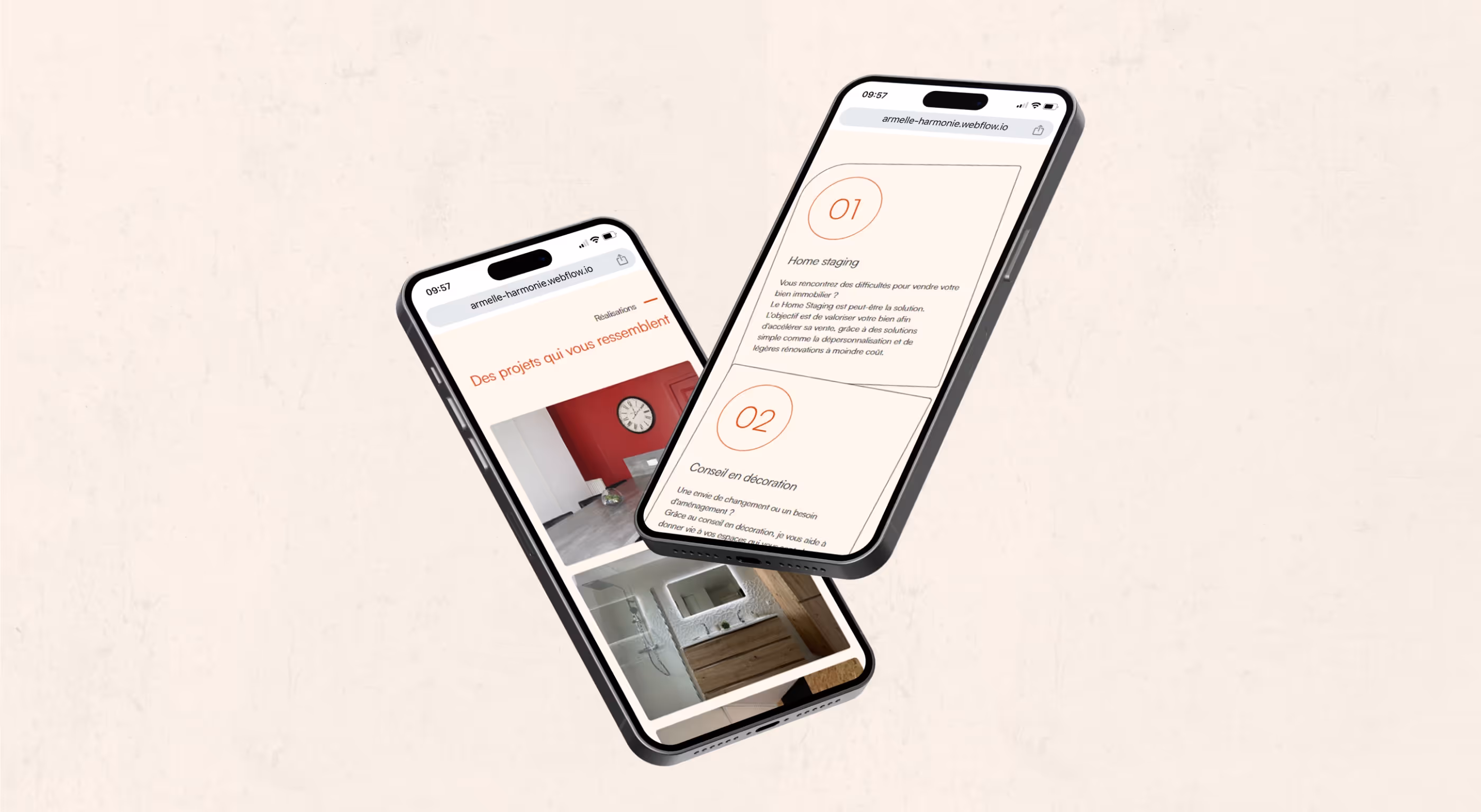 Site web version mobile Armelle Harmonie
