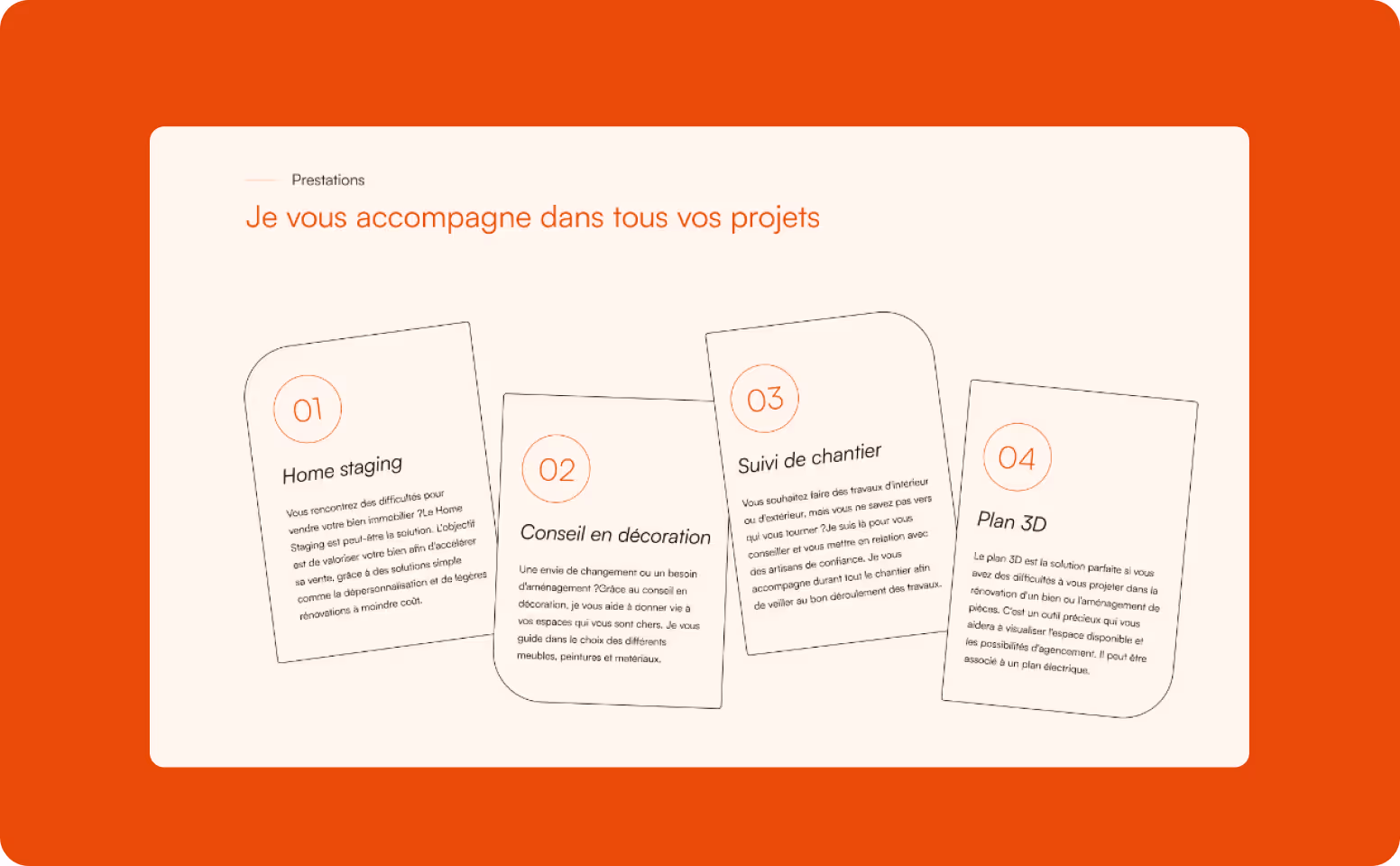 Site web Armelle Harmonie section "Prestations"
