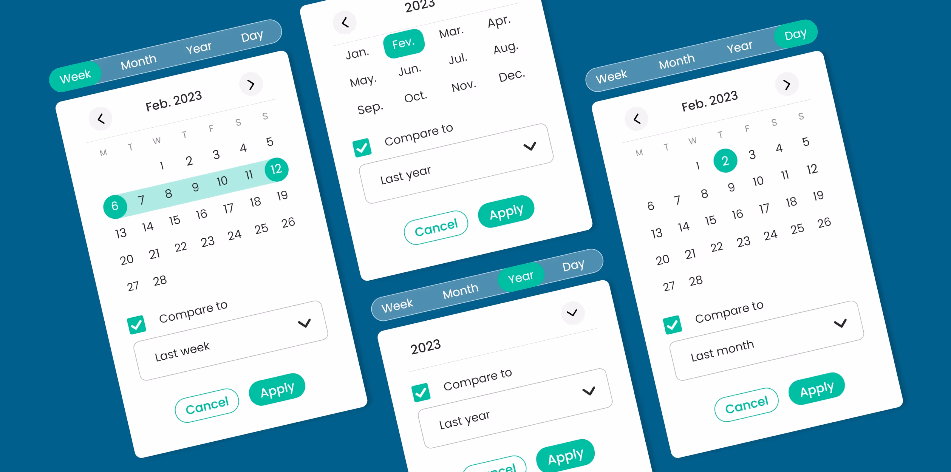 Calendrier du dashboard Fyre
