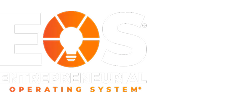 EOS logo with a segmented orange circle forming the letter O and text Entrepreneurial Operating System below.
