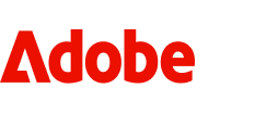 Adobe company logo in red.
