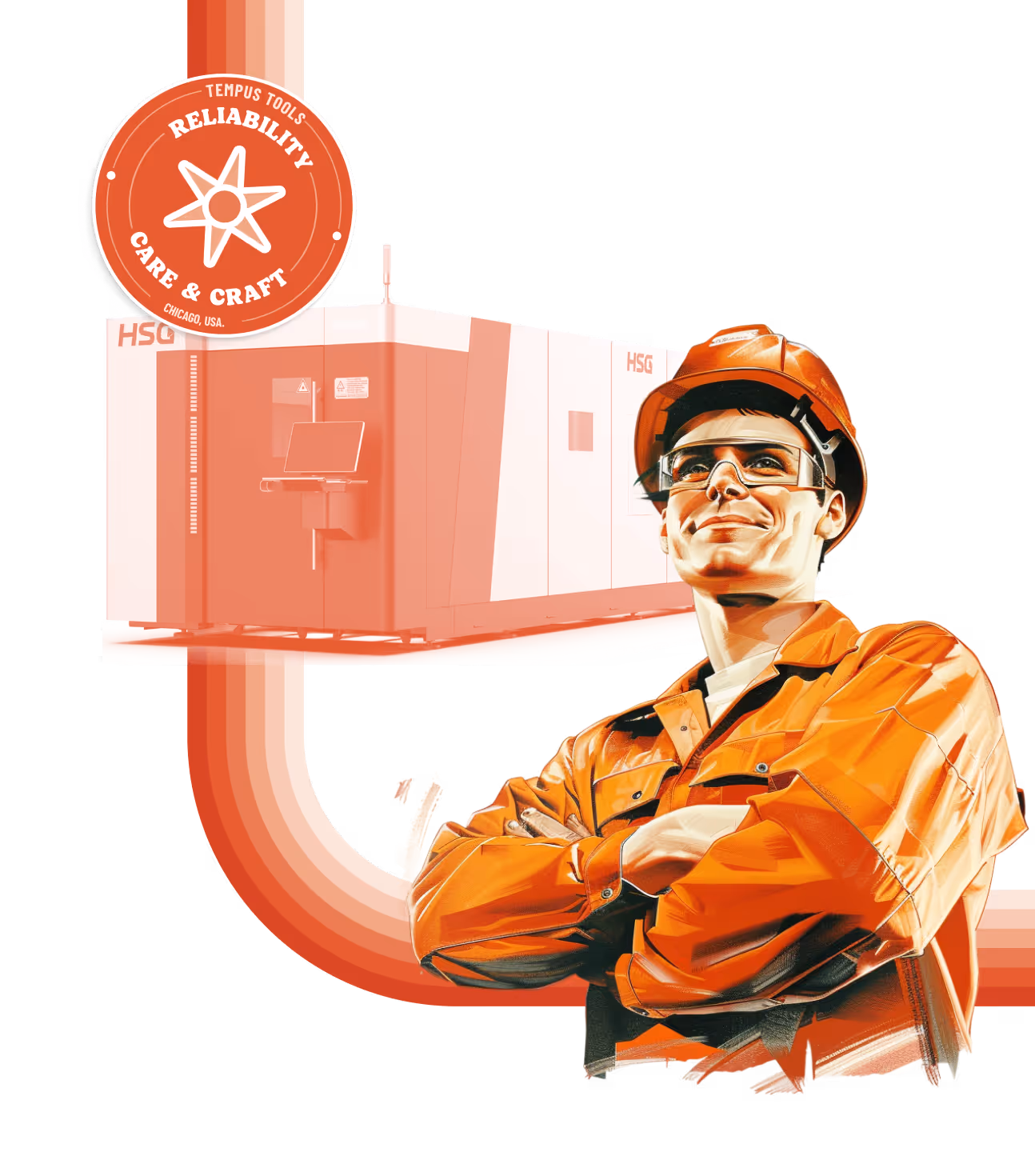 Man standing in front of a laser cutting machine