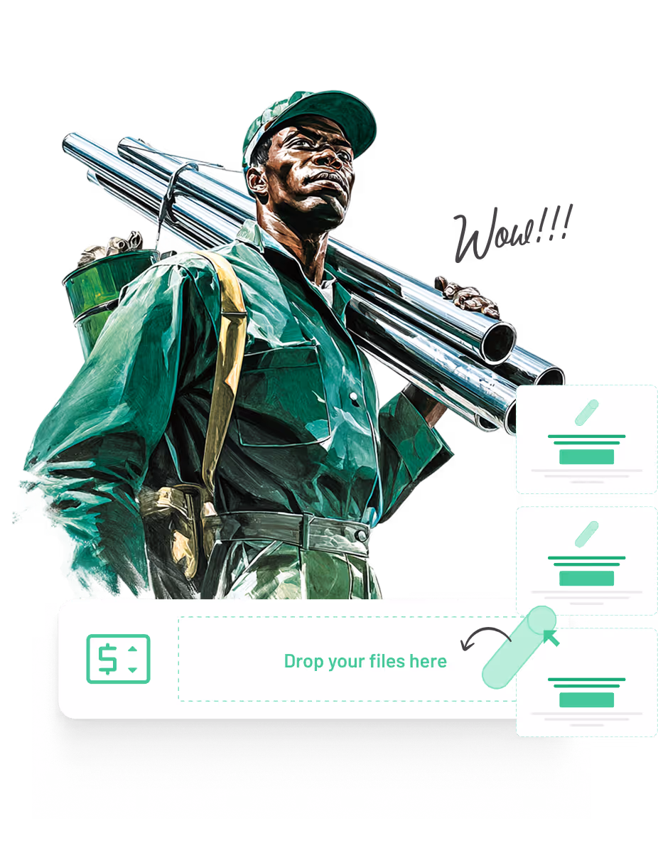 Man working holding materials