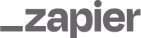 Zapier logo in gray lowercase letters.