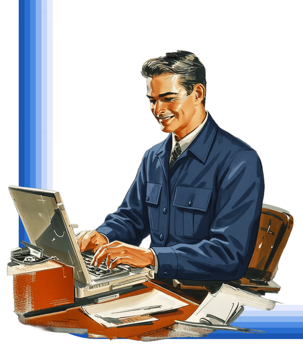 Shop manager processing quote requests at his desk — no more lost RFQs buried in email threads, every request gets tracked and priced in Tempus Tools