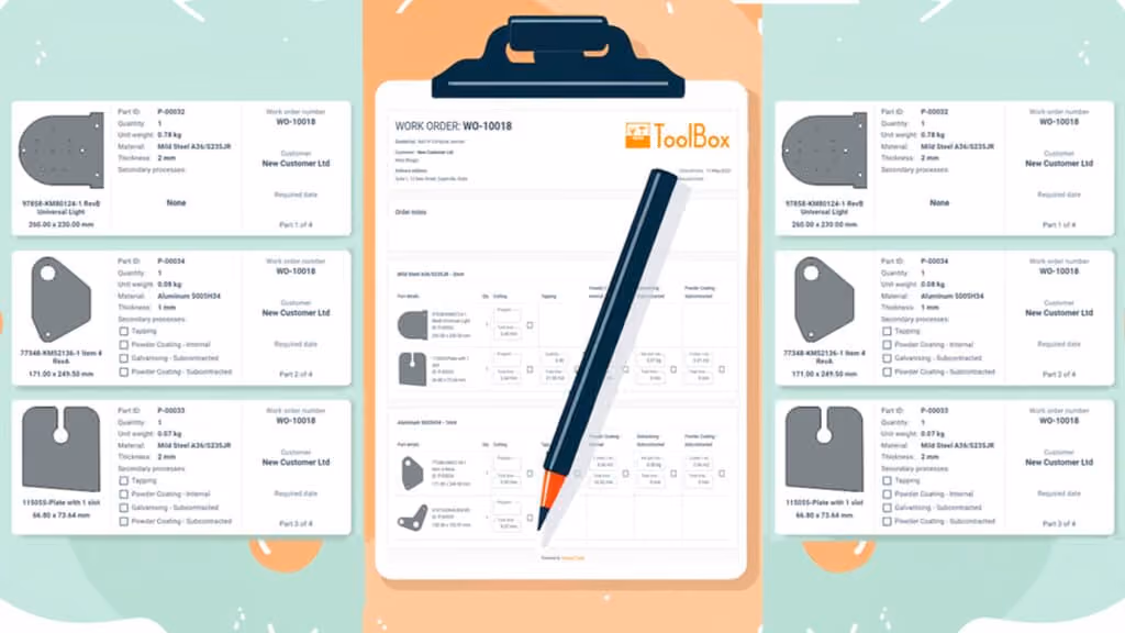 ToolBox can provide production documentation to help smaller fabrication job shops more efficiently manage the shop floor workflow