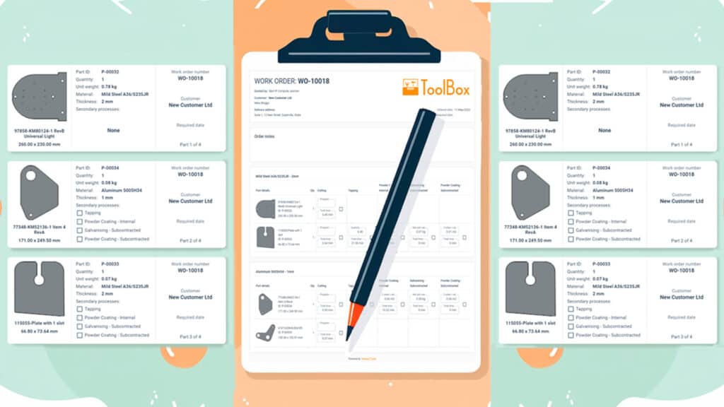 ToolBox can provide production documentation to help smaller fabrication job shops more efficiently manage the shop floor workflow