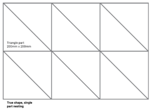 True shape, single part nesting