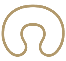 Outline icon of a U-shaped neck pillow.