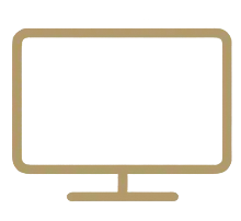 Simple icon of a television with a blank screen.