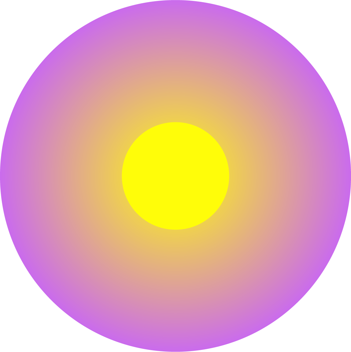 Circular gradient with yellow center fading to purple outer ring.