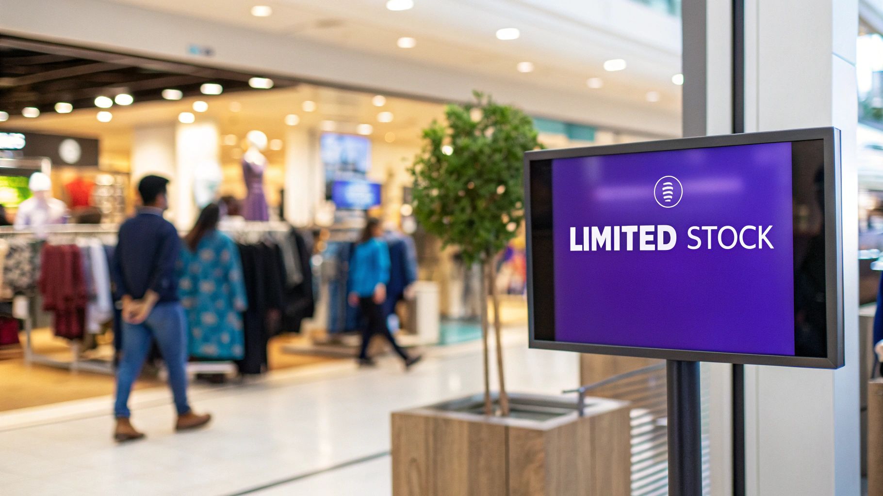 An ecommerce product page with a low stock alert highlighted