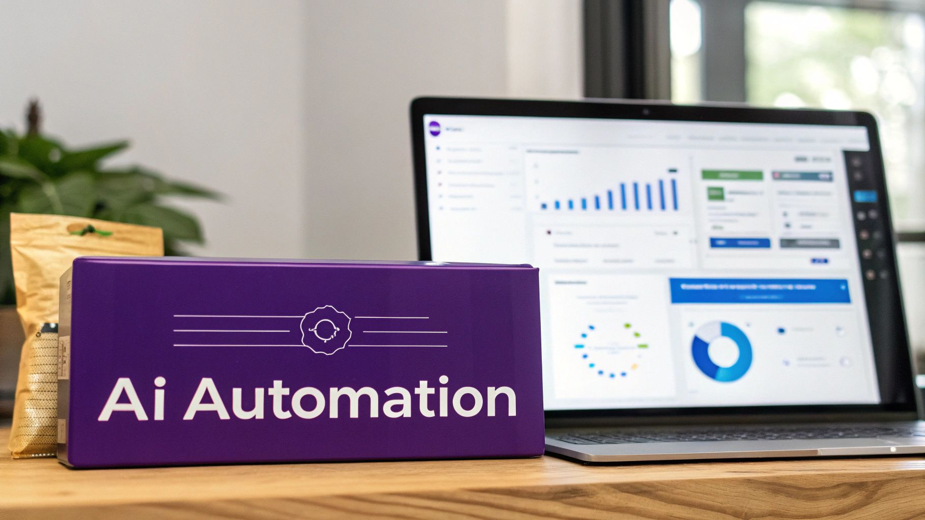 A futuristic dashboard showing AI-driven customer data analysis and automated marketing workflows.