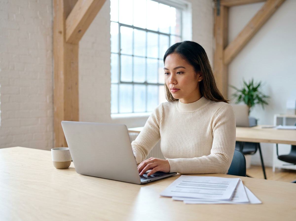 A Stellar Staff copywriting virtual assistant drafting a post from an approved brief