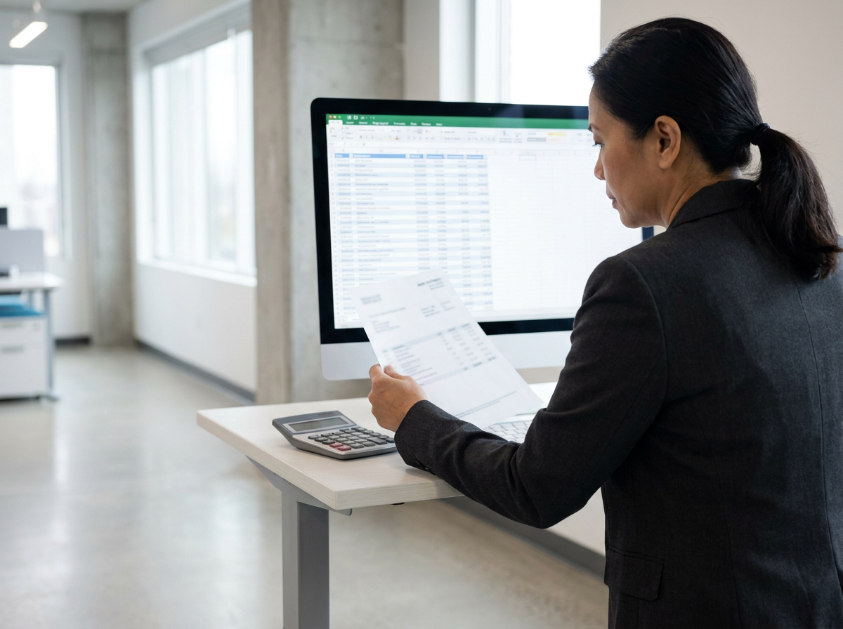 A Stellar Staff bookkeeping virtual assistant reconciling a bank statement against the ledger