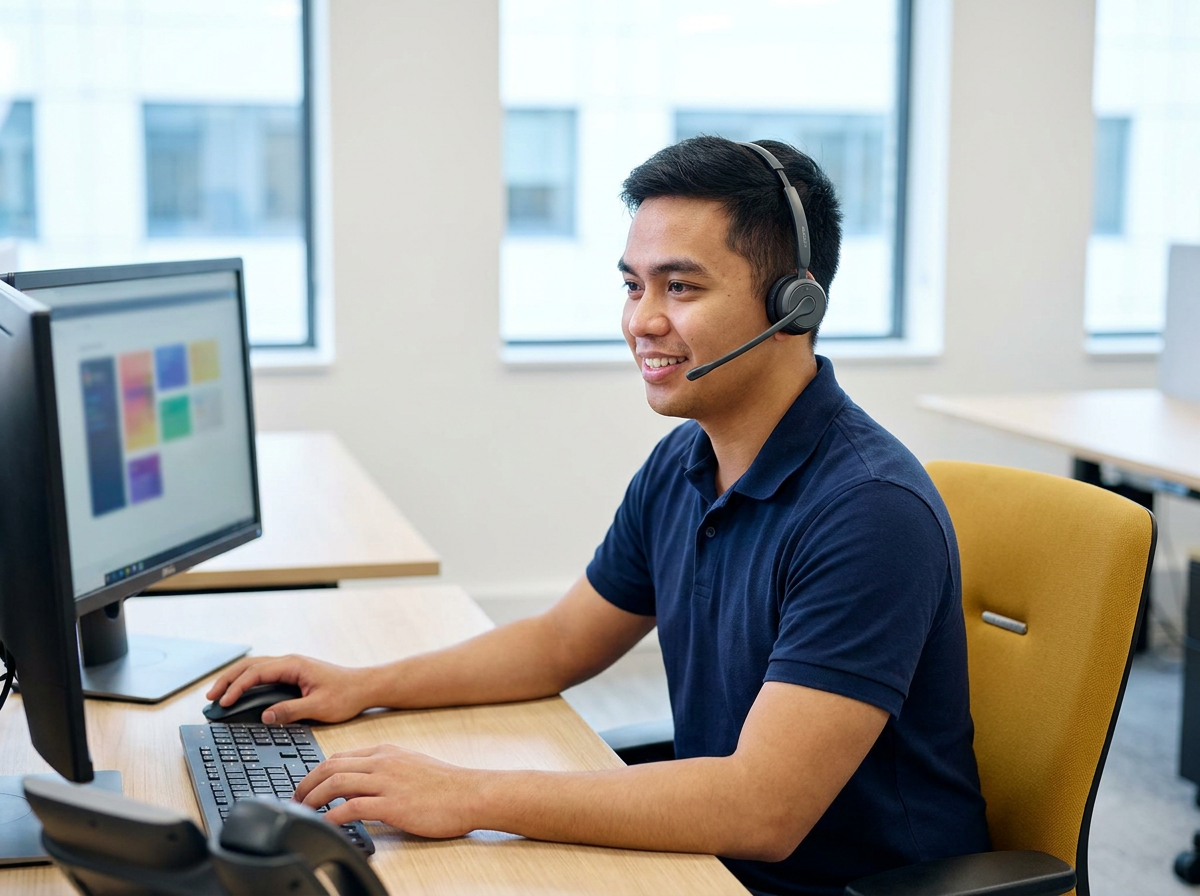 A Stellar Staff call center virtual assistant booking an appointment while the caller is still on the line