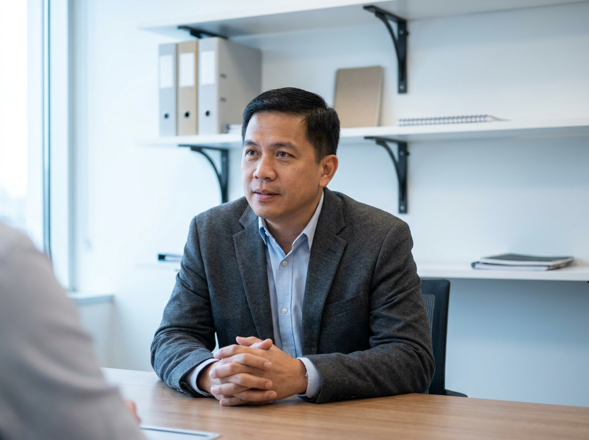 An executive assistant candidate in a Stellar Staff final-stage interview