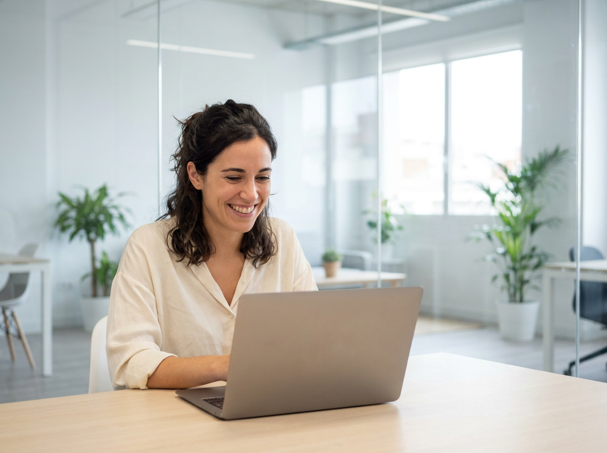 An executive assistant candidate in a Stellar Staff final-stage interview