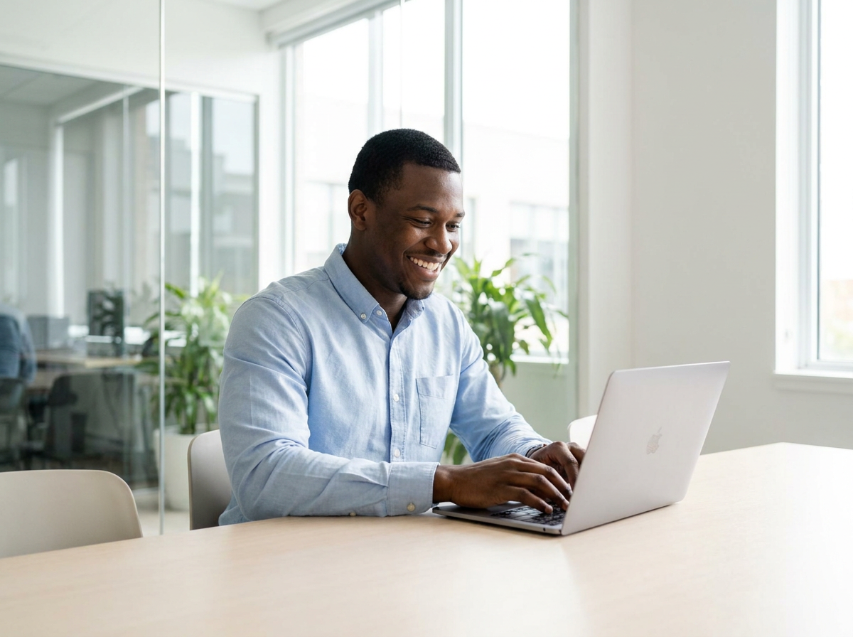 A finance virtual assistant candidate in a Stellar Staff software-skills check
