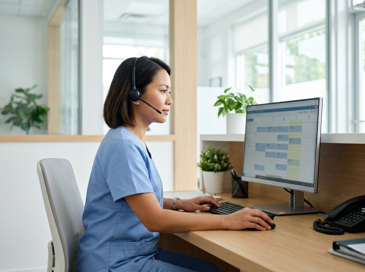 A Stellar Staff medical virtual assistant managing a practice's appointment schedule