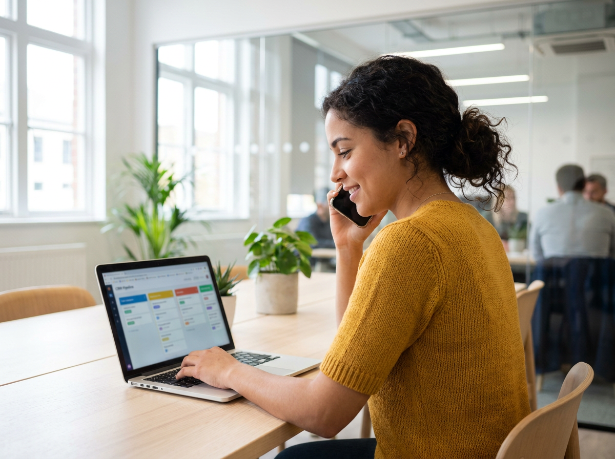 A Stellar Staff real estate virtual assistant following up with leads in an agent's CRM