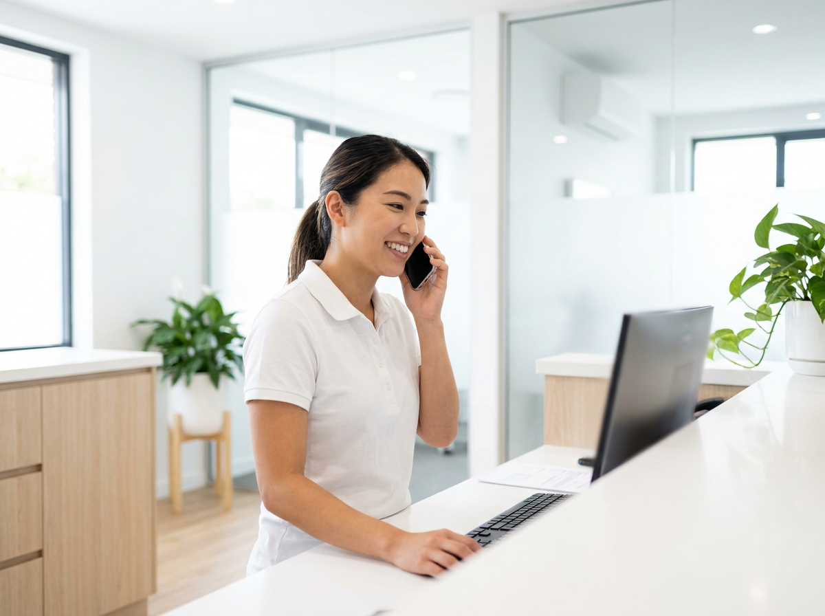 A Stellar Staff dental virtual assistant booking a patient recall from the practice front desk