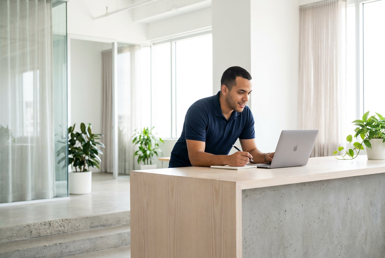 New virtual assistant taking notes during an online training session