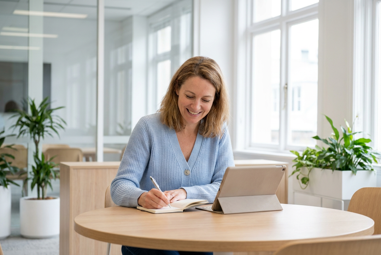 Personal assistant taking notes and organizing information