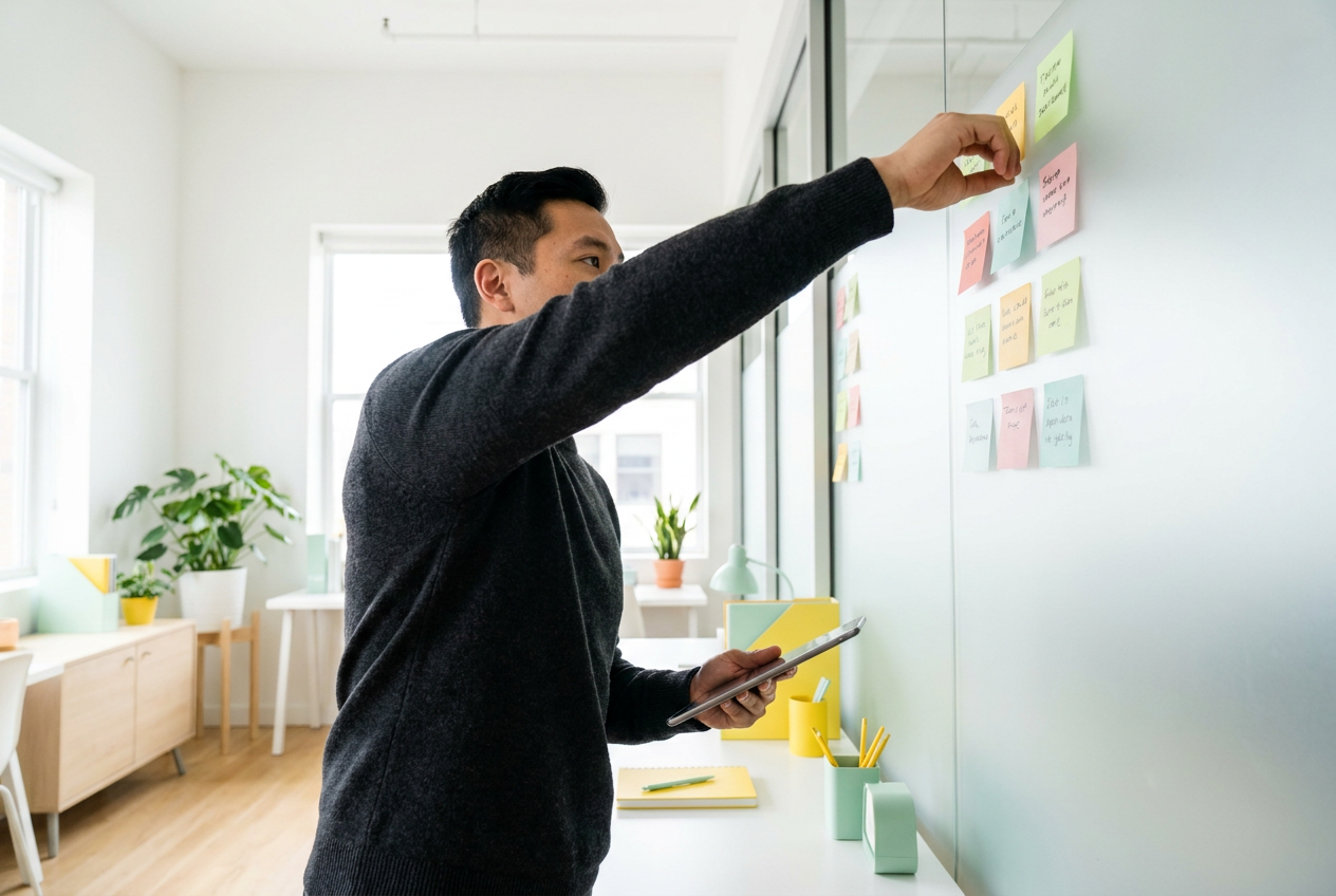 Personal assistant organizing tasks and projects on a board