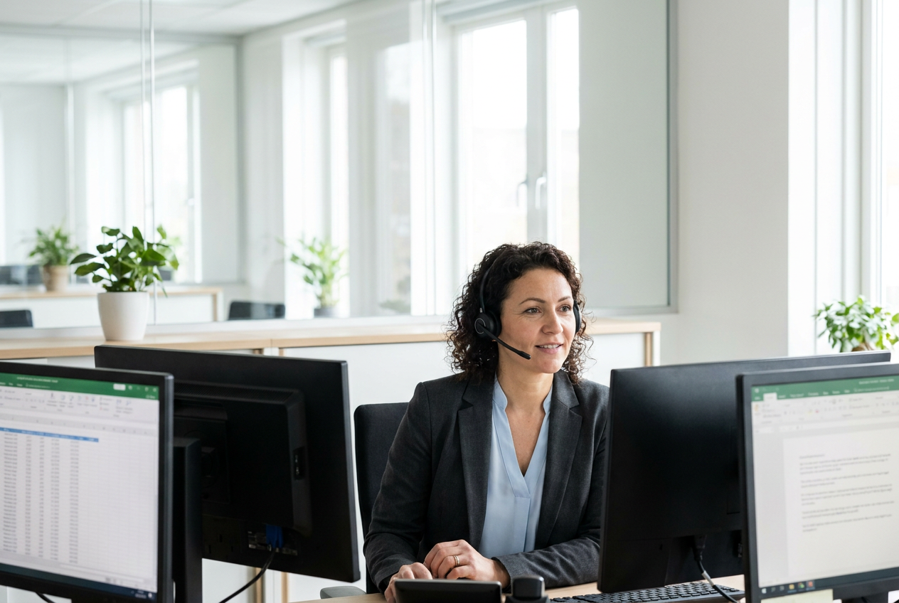 Virtual bookkeeping assistant working on monthly books