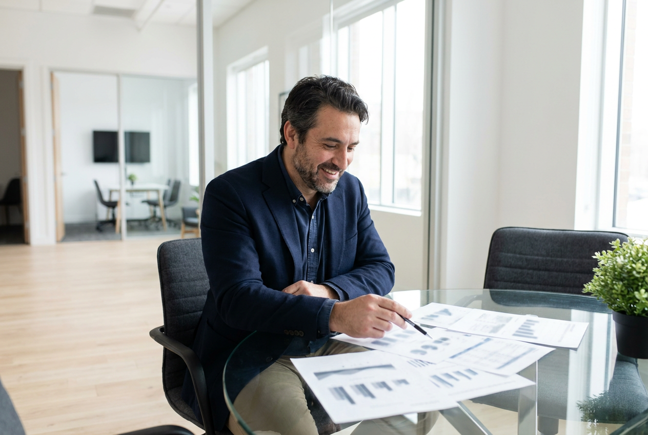 Accountant preparing financial reports