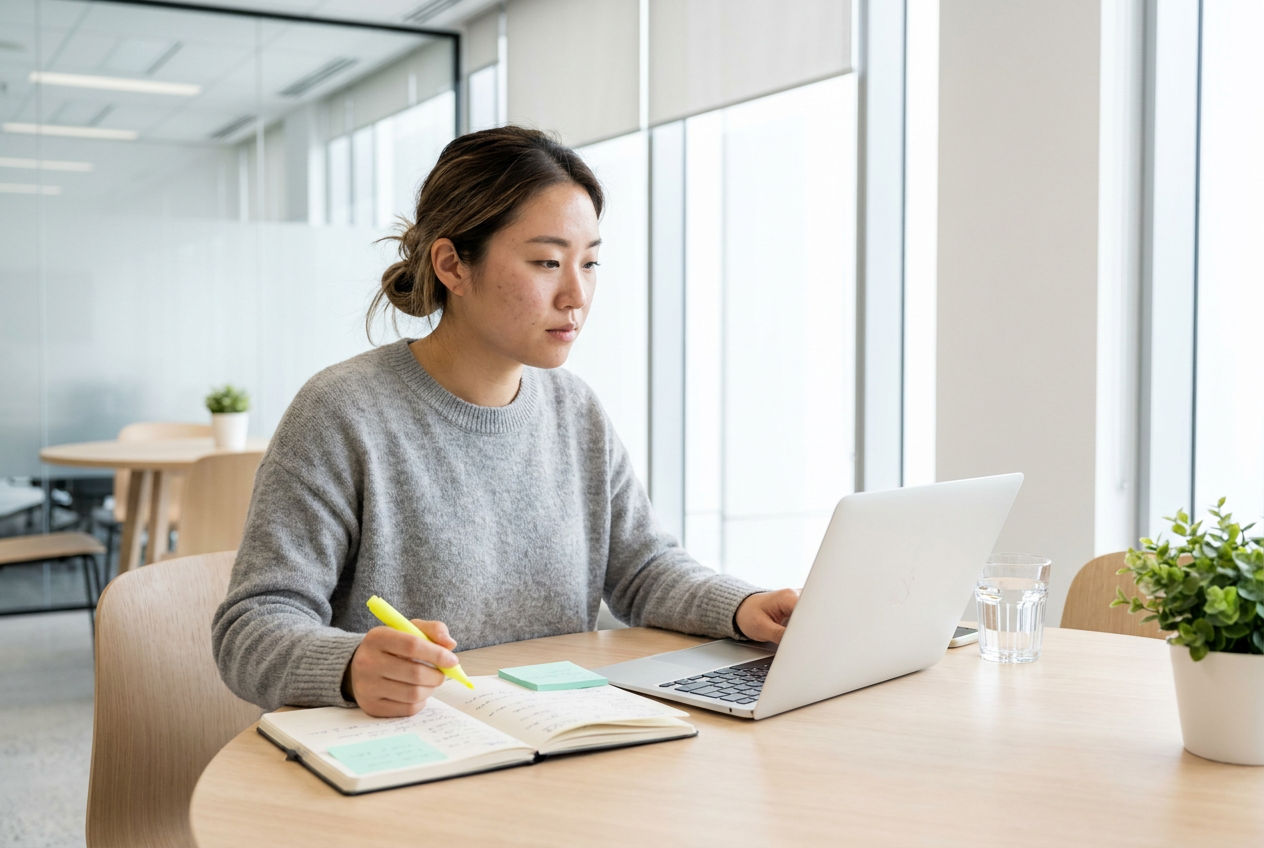Preparing for the QuickBooks certification exam on a laptop