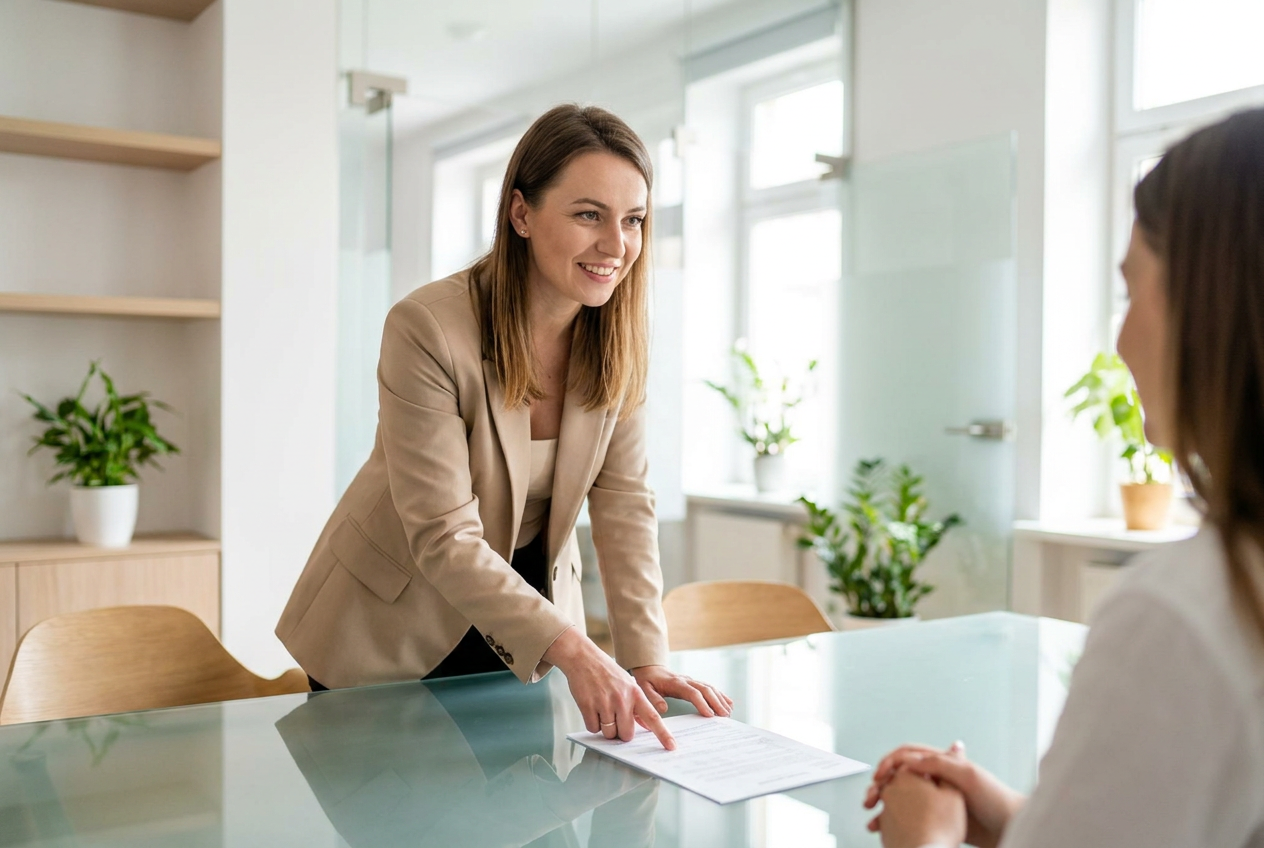 Accountant explaining CPA fee options to a client
