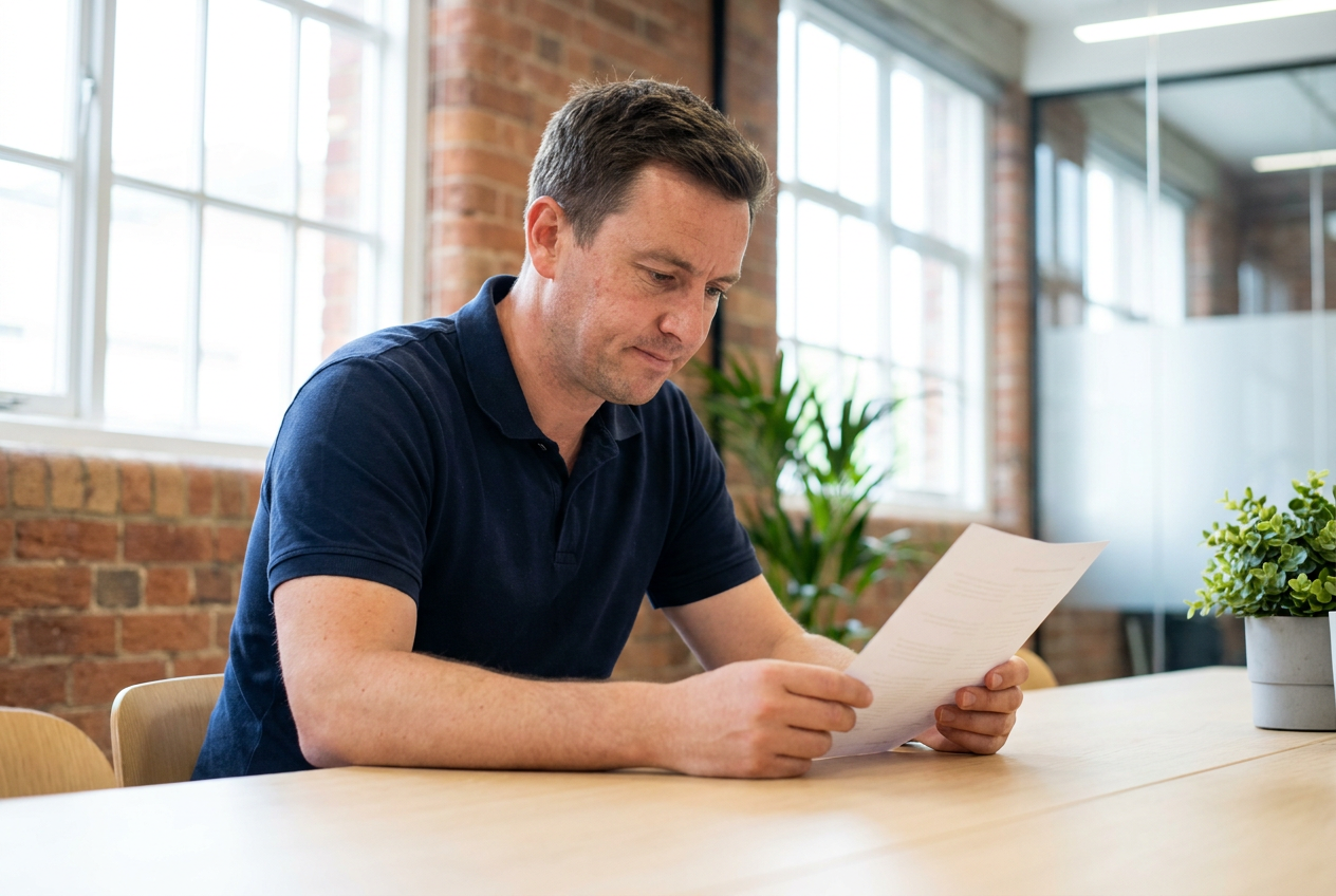 Business owner reviewing a CPA engagement letter for red flags